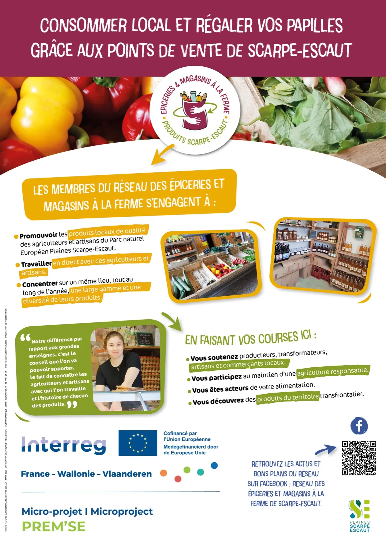 Le poster A3, affiché en magasin : les mêmes engagements, remontés en accroche de tête.