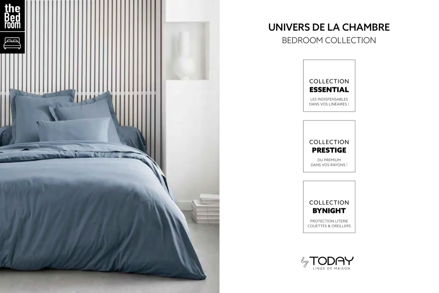 Double page du catalogue linge de maison Today, mise en page par le studio